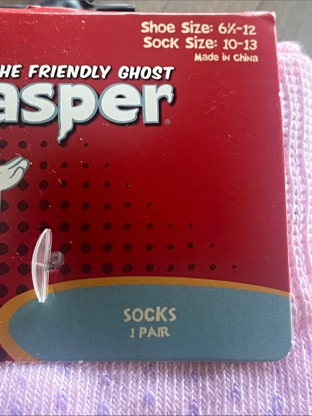 Gradient Casper the Friendly Ghost Crew Socks in Pink, Lavender & Mint